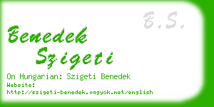 benedek szigeti business card